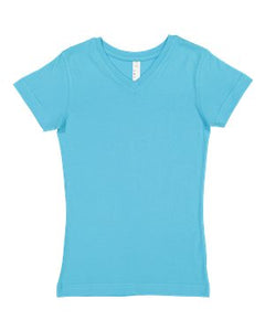 Girls' V-Neck Fine Jersey T-Shirt